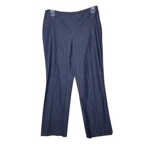 Tristan & America Pants Women Size 14 Gray White Striped Chambray